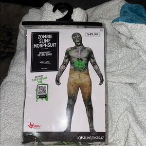Morph Costumes Zombie Slime Morphsuit Costume Adult Size Large
